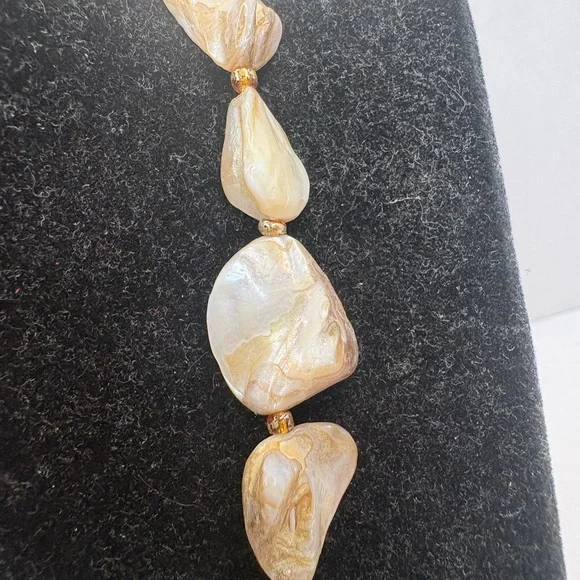 Carolee Gold-Tone Iridescent Shell Charm Necklace - Picture 5 of 8